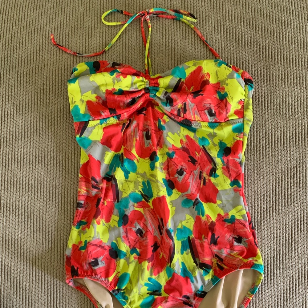 J. Crew Long Torso Tie Neck Bathing Suit Sz 8